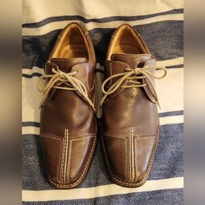 Mens Brown Leather Lace up Dress Shoes